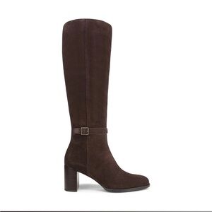 VIONIC Valora Tall Heeled Boot Chocolate Ganache Suede Brown 8